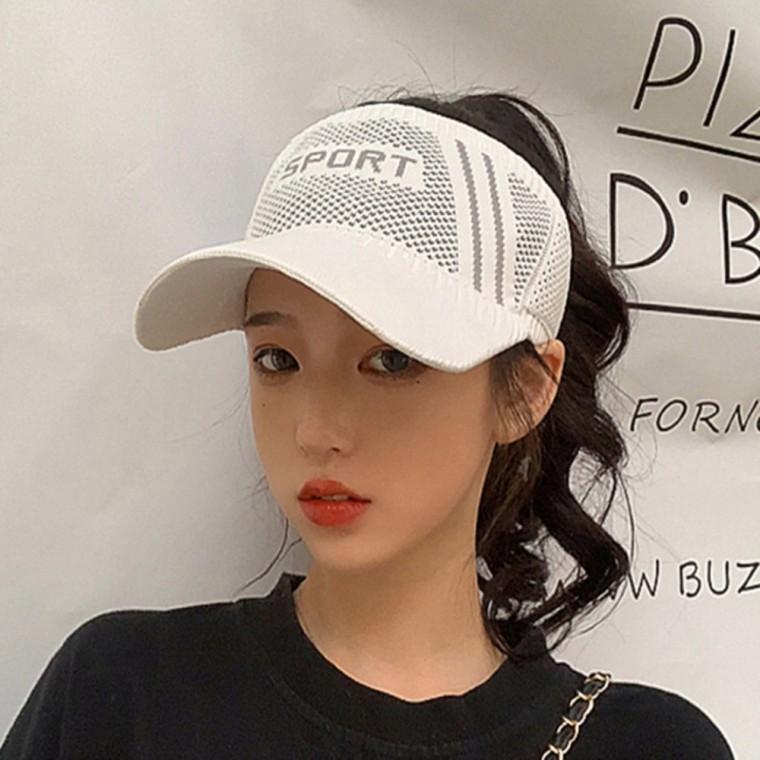 스포츠 썬캡 화이트 여성여름모자 여성모자 여성캡모자