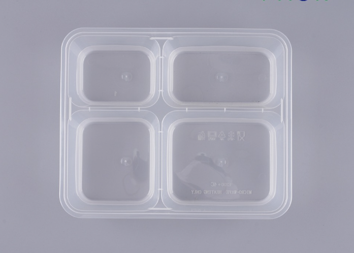 [TONG] BL-1200-4C 도시락 용기 4칸 (투명) 300개 세트 [BR]