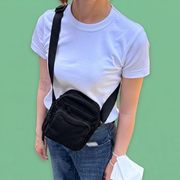 가벼운 여행용 미니 데일리 여름 크로스백 블랙 미니백 가방 학생 여자 여성 천크로스백