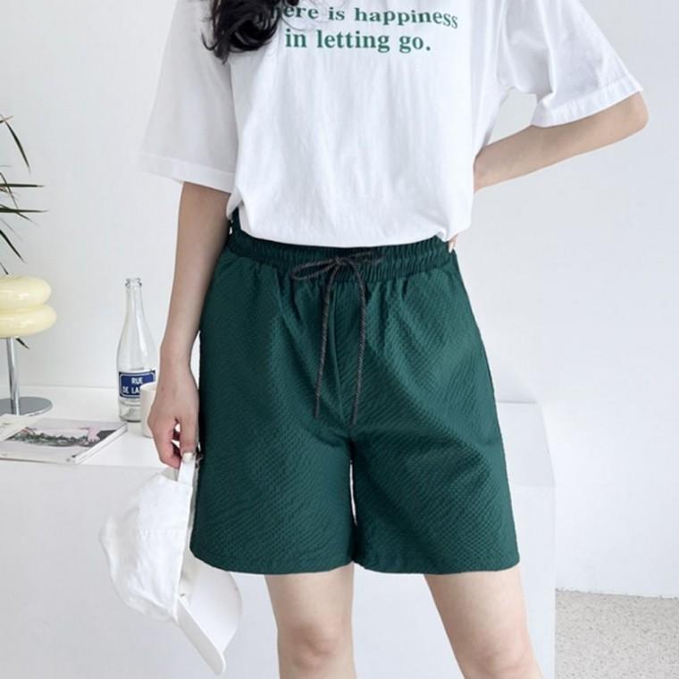 시어서커 여자 반바지 쿨 밴딩 팬츠 여성 여름 반바지