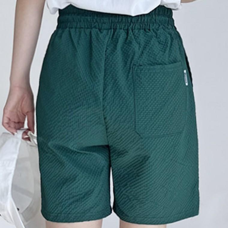 반바지 밴딩 바지 팬츠 여름 여자 여성 캐주얼 베이직 기본 데일리 고무줄 휴양지 실내 운동 트레이닝