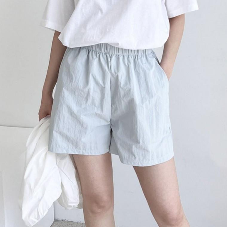 여름바지 웨어 여성하의 시원한바지 여자 팬츠 바스락 밴딩반바지 데일리