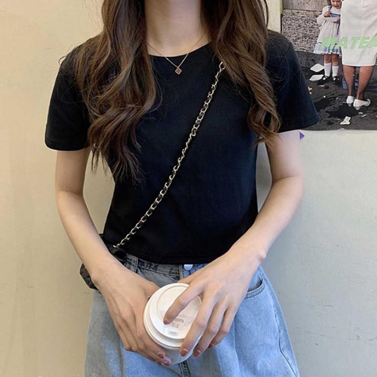 크롭티반팔티 크롭반팔티 크롭티셔츠크롭탑 룩 여자 여자반팔티셔츠 여름크롭티
