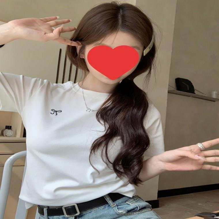 여름 데일리룩 반팔티셔츠 페미닌룩 여성의류 캐주얼룩 러블리 4컬러 여성