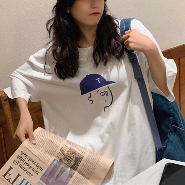 여성여름티셔츠 스트라이프티셔츠 여자롱티 체형커버 원피스티셔츠 베이직