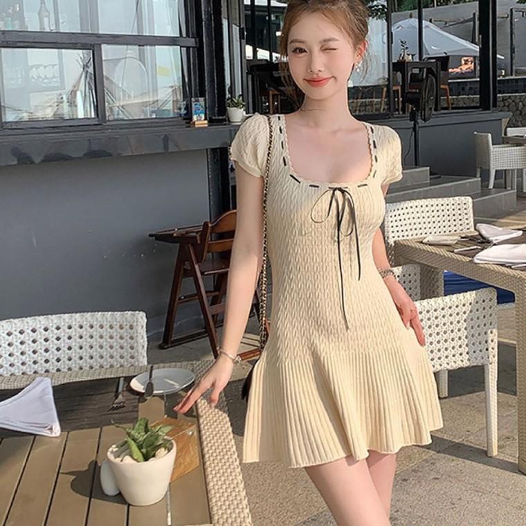 여성원피스 패턴 꽈배기 여름원피스 캐주얼원피스 여자 원피스 U넥