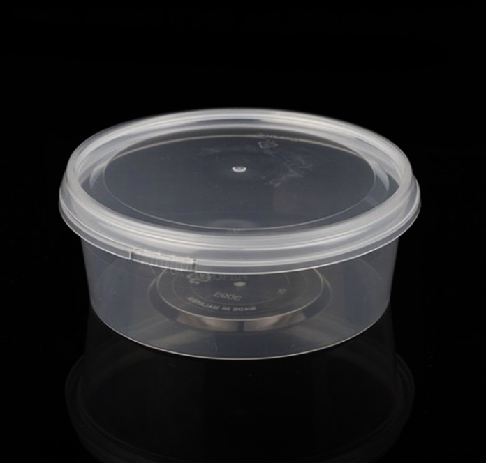 [TONG]PP소재 다회용 원형 잠금용기 E-3093 (투명/PP/250ml) 500개 [BR]