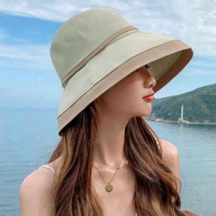 여성 여름 모자 여자 배색 리본끈 페도라 밀짚 모자 바캉스 휴양지 비치 해변 자외선차단 햇빛가리개 나들
