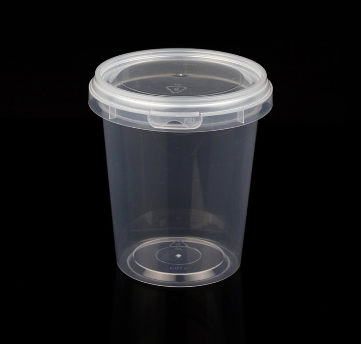 [TONG] PP소재 컵타입 잠금용기 E-3103 SET (투명/PP/400ml) 500개 세트 [BR]