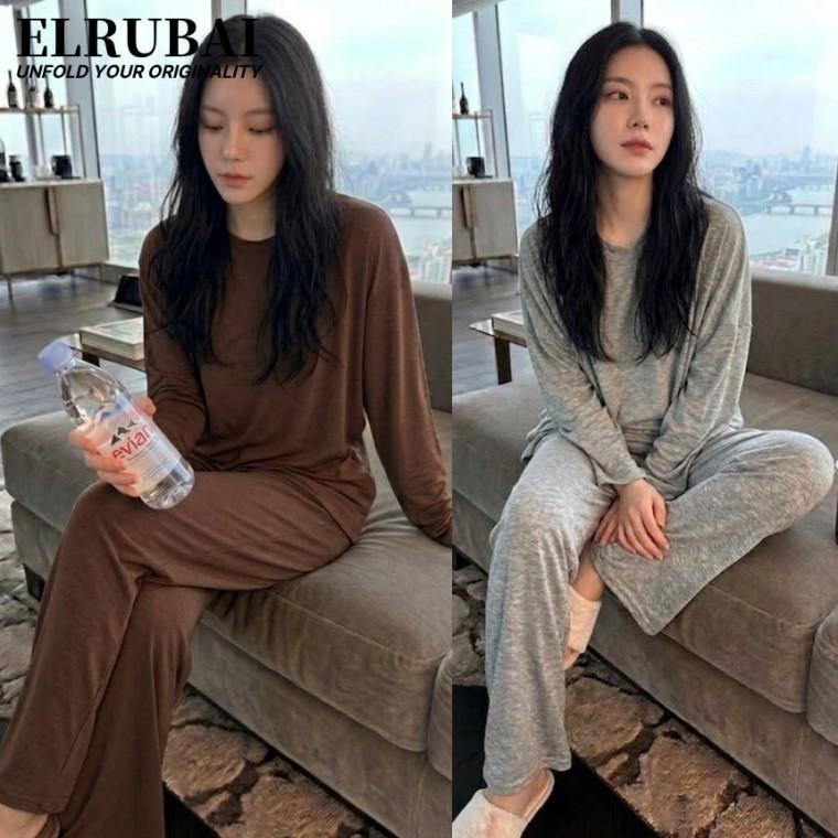 엘루바이 홈웨어 잠옷 여성잠옷 투피스 파자마 잠옷바지 여름잠옷 실내복 여자잠옷 잠옷세트 임산부잠옷