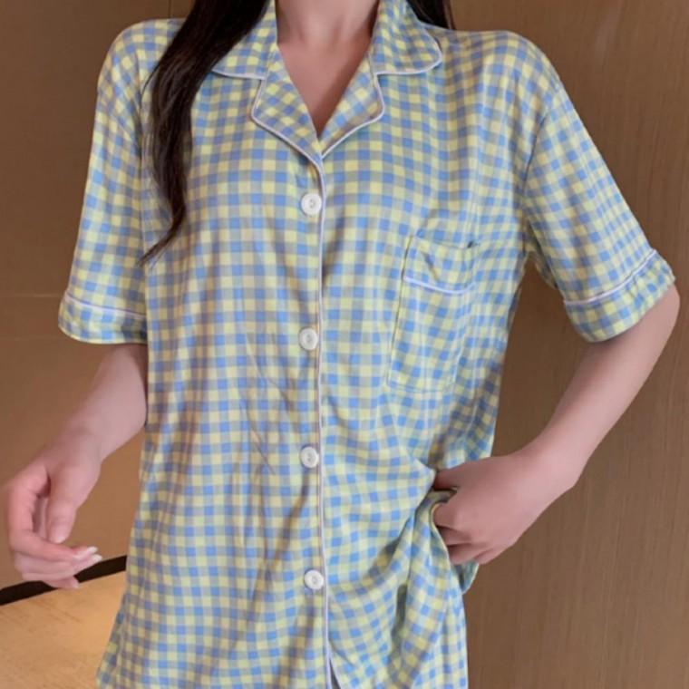 여름 잠옷 파자마 홈웨어 세트 여성 편안한 귀여운