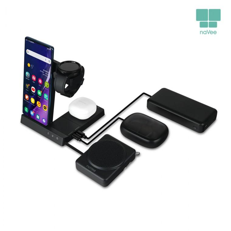 6IN1 무선충전기 애플워치 갤럭시워치 에어팟 버즈 나비 NV184-MWC10