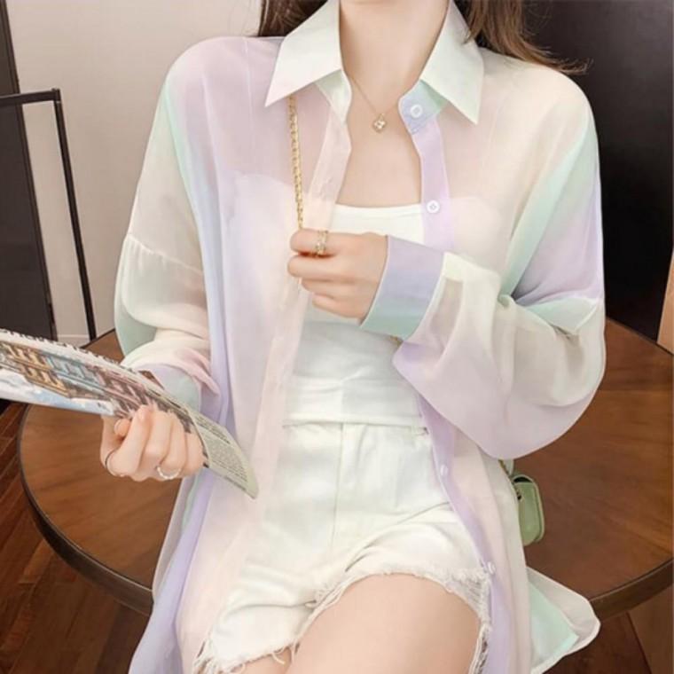 린넨긴팔셔츠 클릭유도 썸머남방 루즈핏 여성 여름 바캉스룩 셔츠 여리