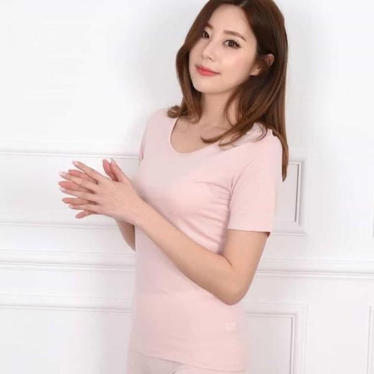 라운드 여성 반팔 런닝 여성민소매반팔 여름내의 데일리런닝