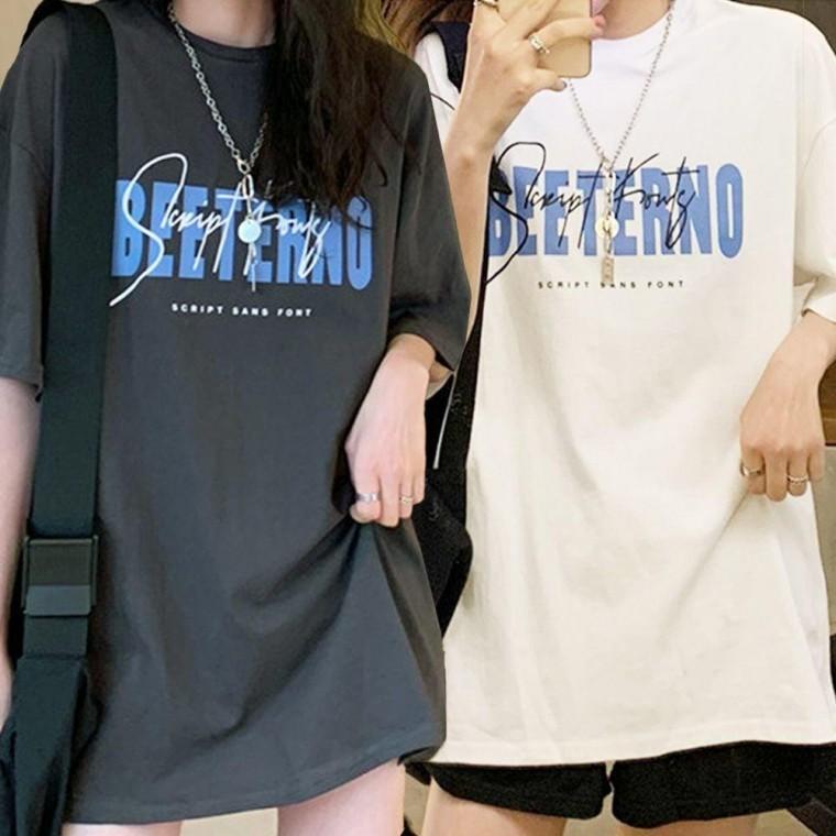 반팔 여성 루즈핏 여름 티 여자 레터링 셔츠