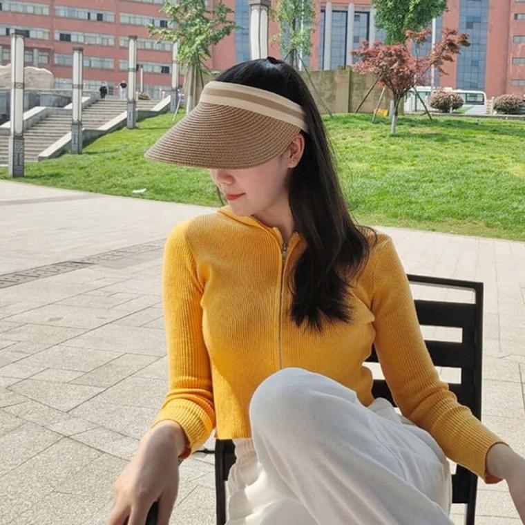 라탄 썬캡 2P 여름여성모자 라탄썬캡 여성모자