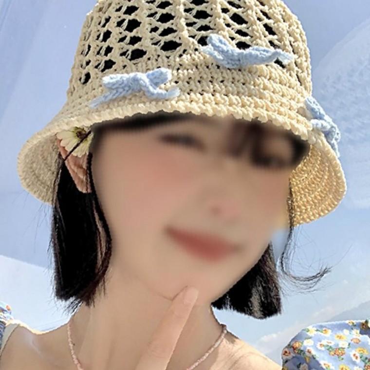 준캡 여름 성인모자 큰그물니트리본 니트모자 벙거지 면모자 썬캡 가림막 여성 여자 모자 버킷햇