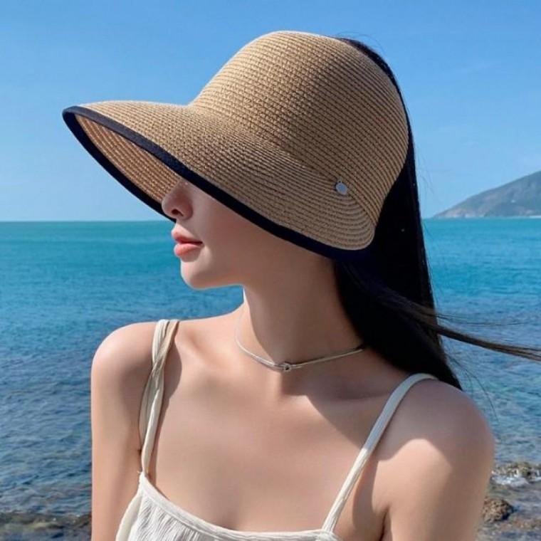챙모자 차단 종이 사파리 왕골 자외선 여름 밀짚 여성 해변 휴양지 챙 휴가 여자 썬캡 자외선차단 모자