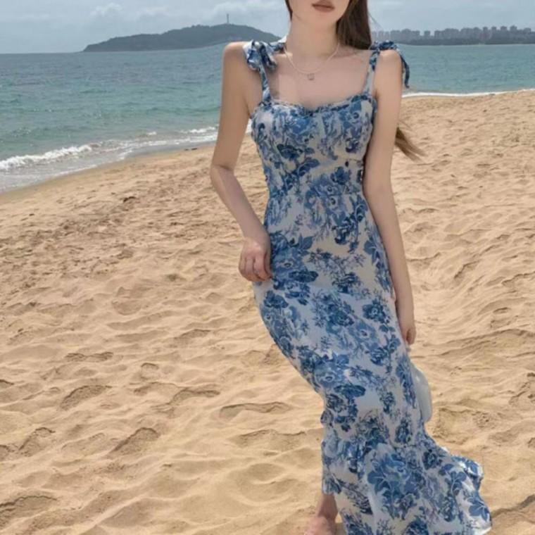 여성 꽃무늬 썸머 원피스 비치룩 해외 여행 패션 여름 샤랄라
