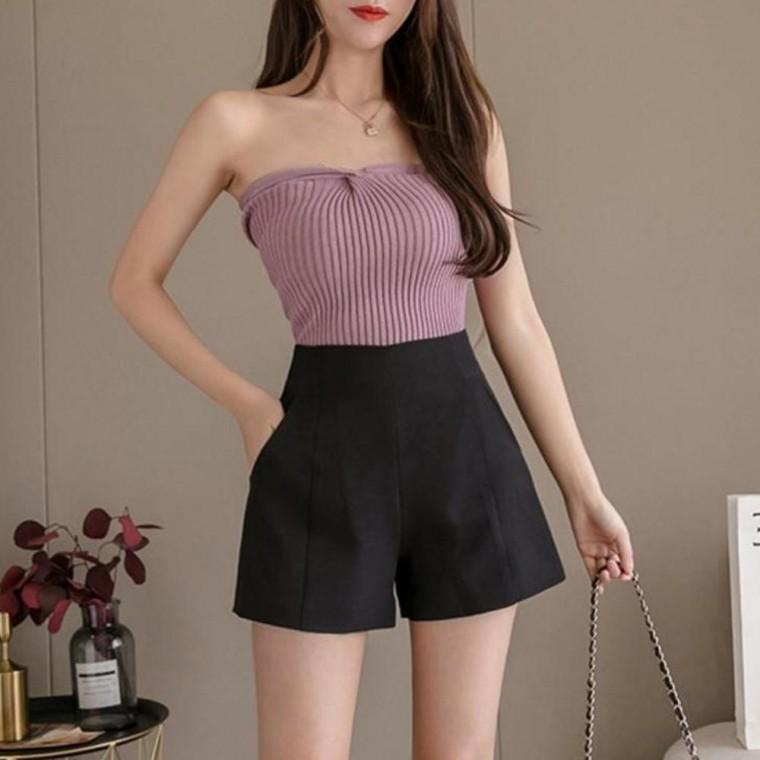 여성 반바지 단정 비치 여름 여자 단정한반바지 티셔츠 라운드티셔츠