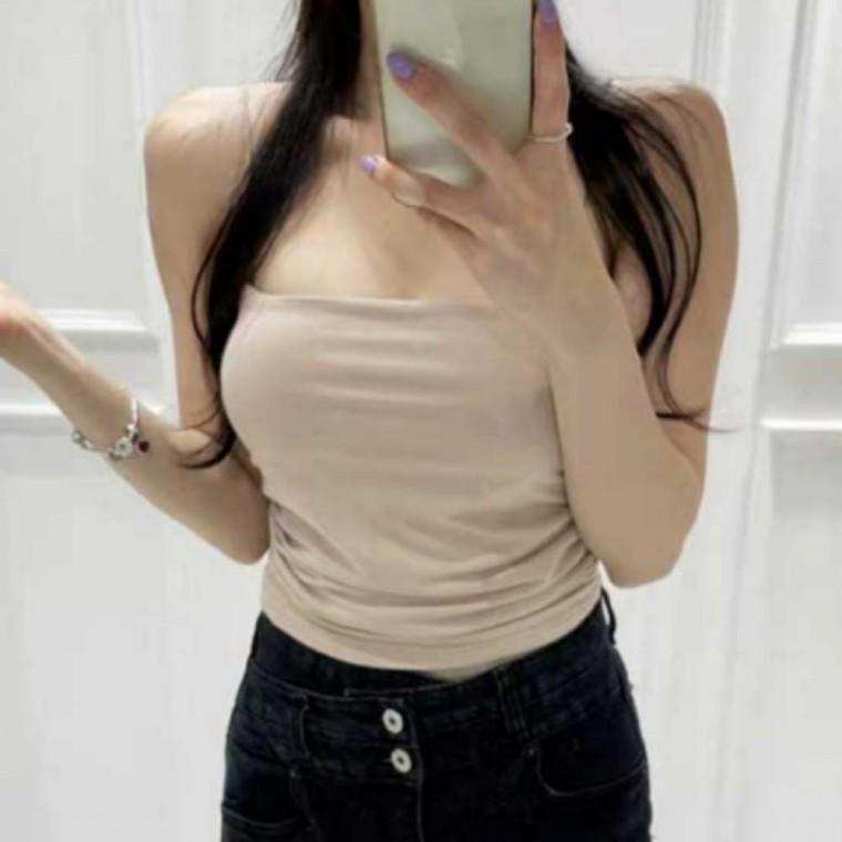 여성 여름 캡나시 노브라 캡나시 여성이너웨어 패션 나시 브라탑 캡내장 홈웨어 편안한 나시