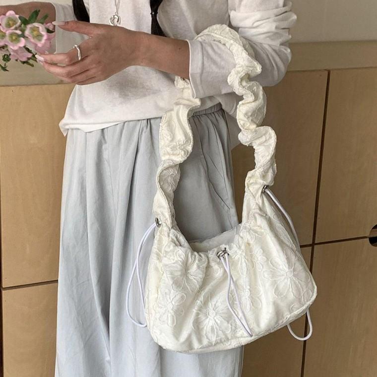 가벼운 숄더백 여성 여름 봄 여행 데일리 가방 ivory