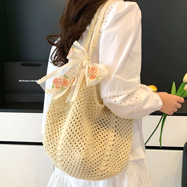 오브니즈 숄더백 여름가방 여성 네트백 여자 뜨개 뜨게 그물백 라탄백 휘뚜루마뚜루 예쁜에코백 천 토트백