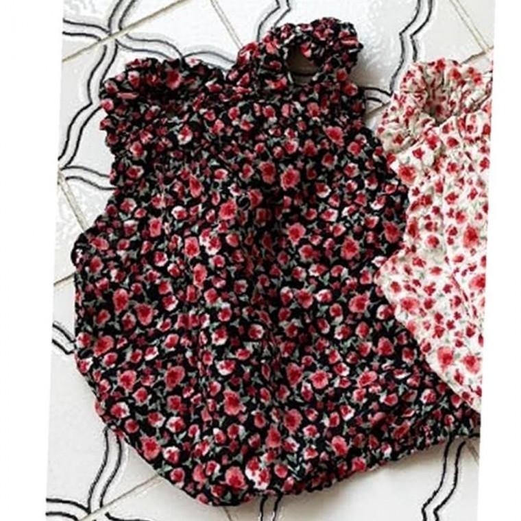 강아지 버블꽃 클린 주름 나시티 블랙 2XL 1P 항아리 여름