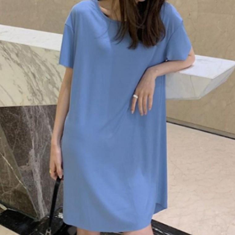 여성 쿨핏 베이직 반팔 롱원피스 여름 데일리룩