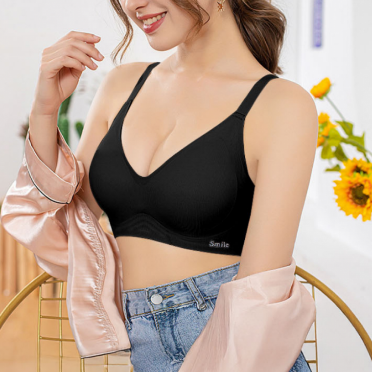 여름 심리스 브라 새가슴 여성 모아주는 저중심 노와이어 2컬러
