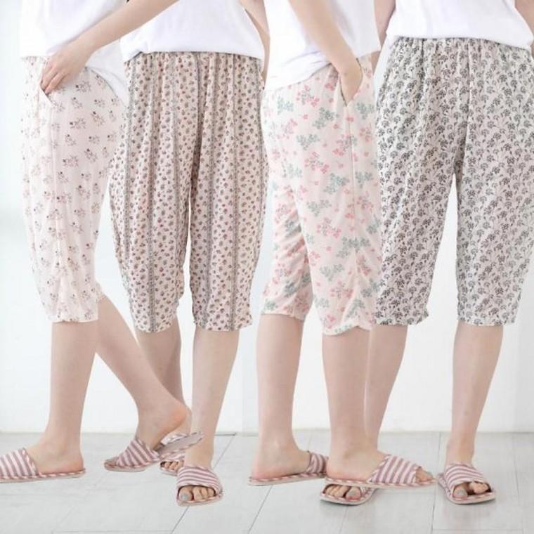 주머니 까실이 여성 몸빼바지 꽃바지 작업복 여름 허리 밴딩