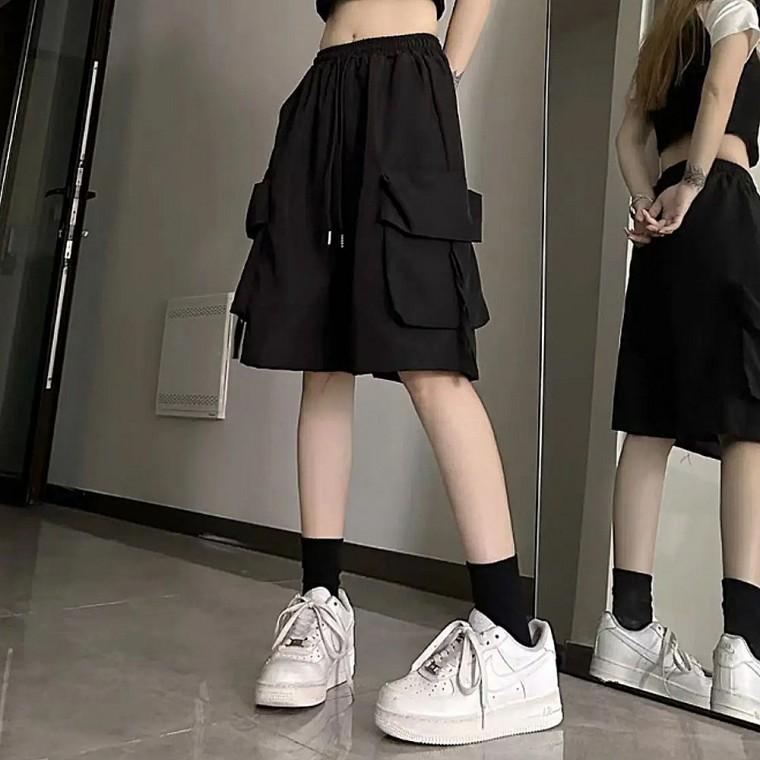 데일리 여름 팬츠 여자 허리밴딩 카고 반바지