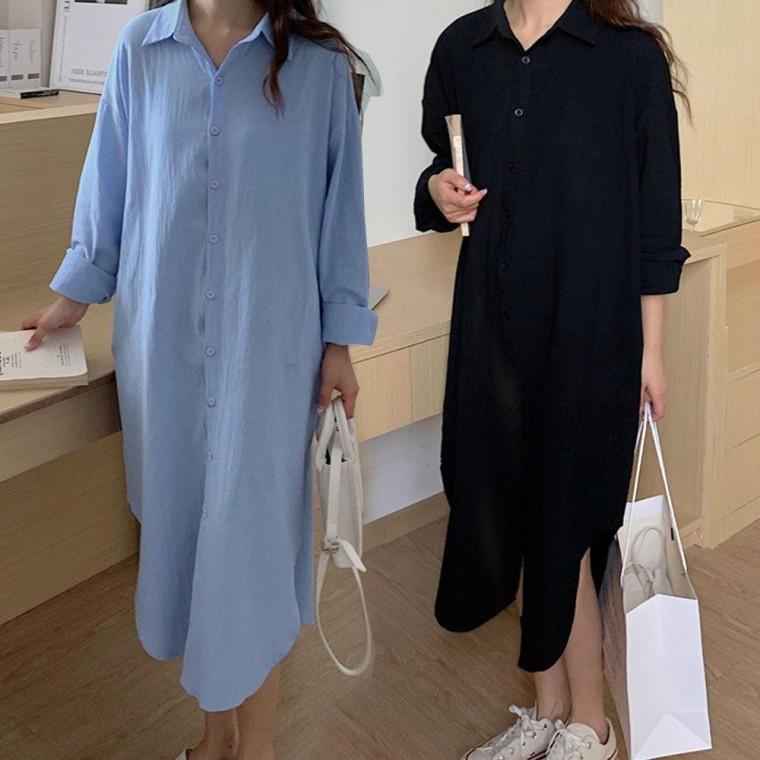 롱 여성 여름 가디건 봄 트임 롱 사이드 셔츠 가을 봄자켓 봄 루즈핏 롱