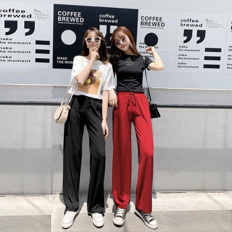 여성 여름 쿨바지 트렌드 기본 통바지