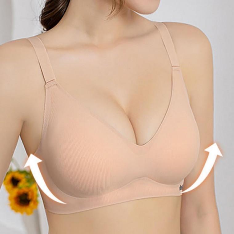 브 여름 심리스브라 저중심 여성 새가슴 모아주는 노와이어 2컬러 브라 심리스