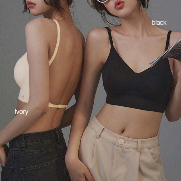 심리스브라 백리스 심리스 편안한 브래지어 브라 브라 여름 2컬러 여성 노와이어