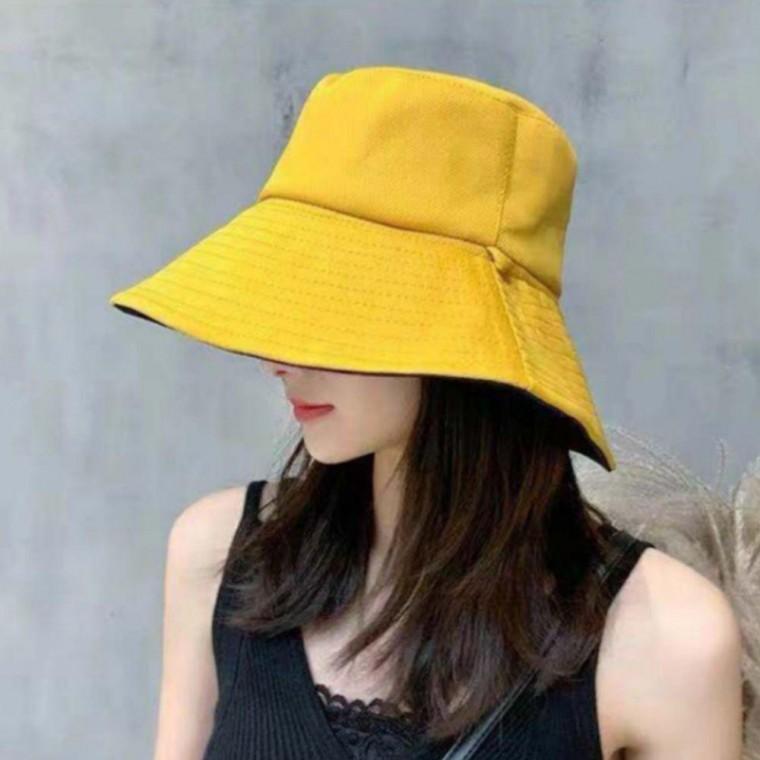 스트링 여자 양면 와이드 벙거지 모자 1P 여름 버킷햇