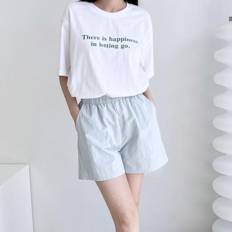 바스락 여자 반바지 트레이닝 여름 반바지 밴딩 팬츠