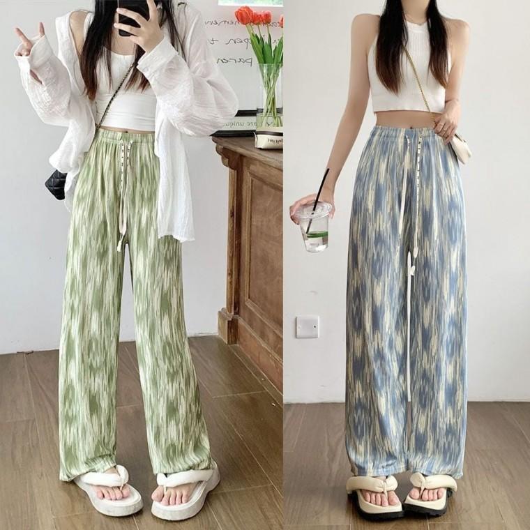 해변쿨팬츠 여름 밴딩팬츠 바캉스바지 시원한 냉장바지 여성 와이드팬츠 바지
