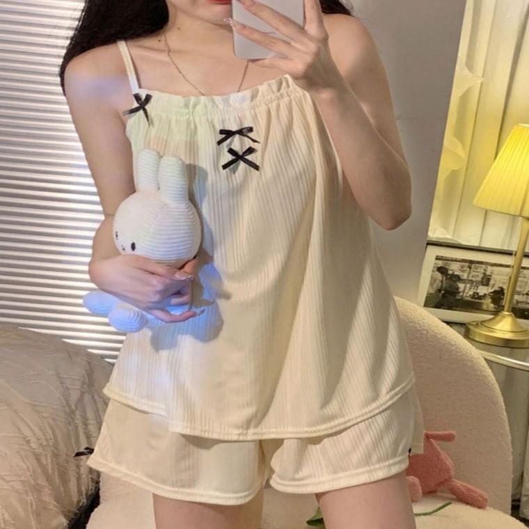 수면잠옷세트 시원 커플속옷 나시잠옷체크잠옷 상하의 여성 홈웨어 여름파자마