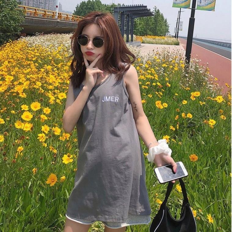 오버핏나시 나시 롱나시 여름 나시티셔츠 레터링 나시티 롱 박스티 여성