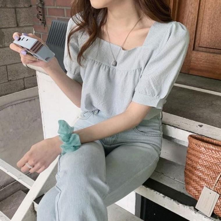 여름 반팔 여성티셔츠 빅사이즈반팔티 시원한 무지반팔티 소재 티셔츠 셔링