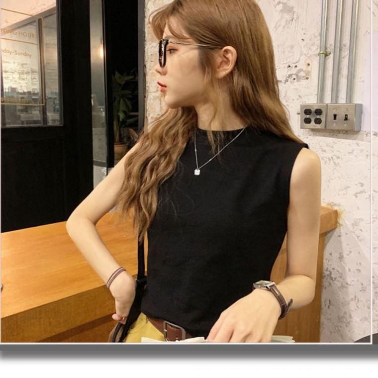 롱티 여름 이너티 나시티 레이스나시 크롭 민소매티 여성 기본 나시