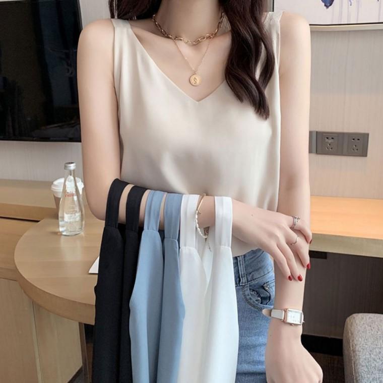이너룩 출퇴근룩 딥브이넥 여성 여름 데일리티 나시티셔츠 브이넥나시티
