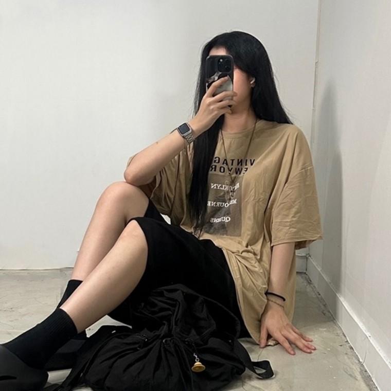 사이즈 레터링티셔츠 여름반팔티 여성반팔티 프린팅티셔츠 프린팅티 핏티