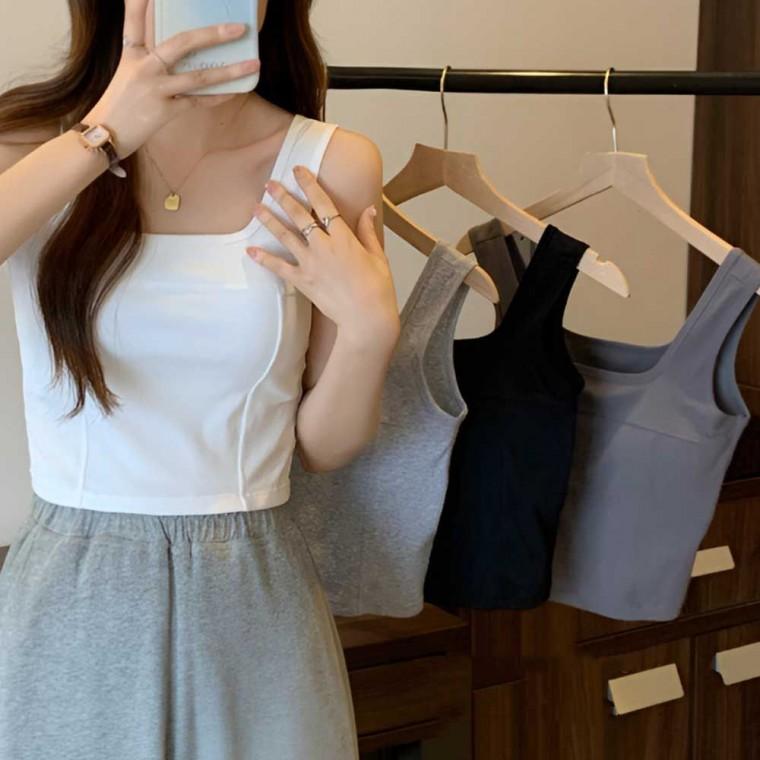 여름맨투맨 오버핏티셔츠 홀터넥나시 와이드끈 박스티 여성티셔츠