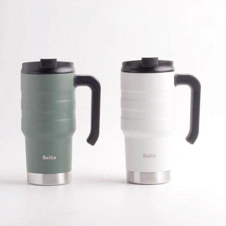 보온 보냉 텀블러 스텐 손잡이 머그 590ml