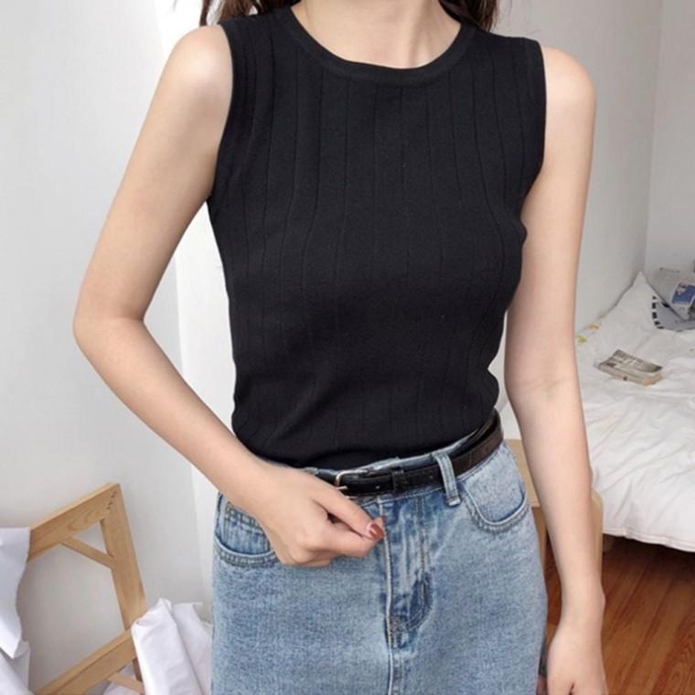 박스티 베이직 끈 나시 이너 여성 여름 민소매 데일리 커플시밀러룩 티 4