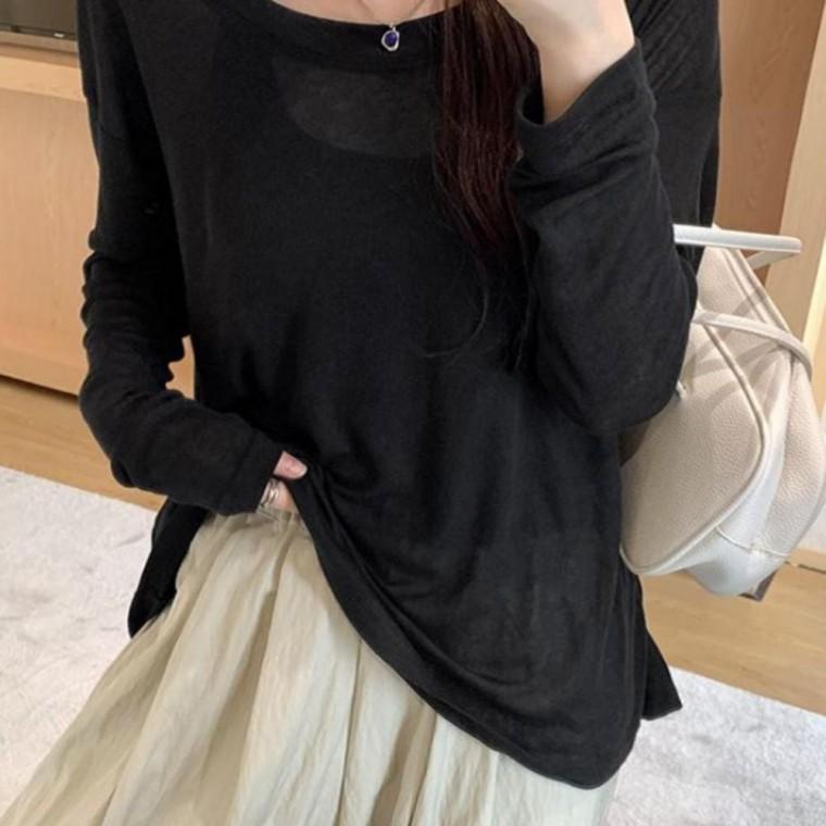 긴팔티 셋업 루즈핏 데일리룩 이너 레이어드 데이트룩 여성의류 여름