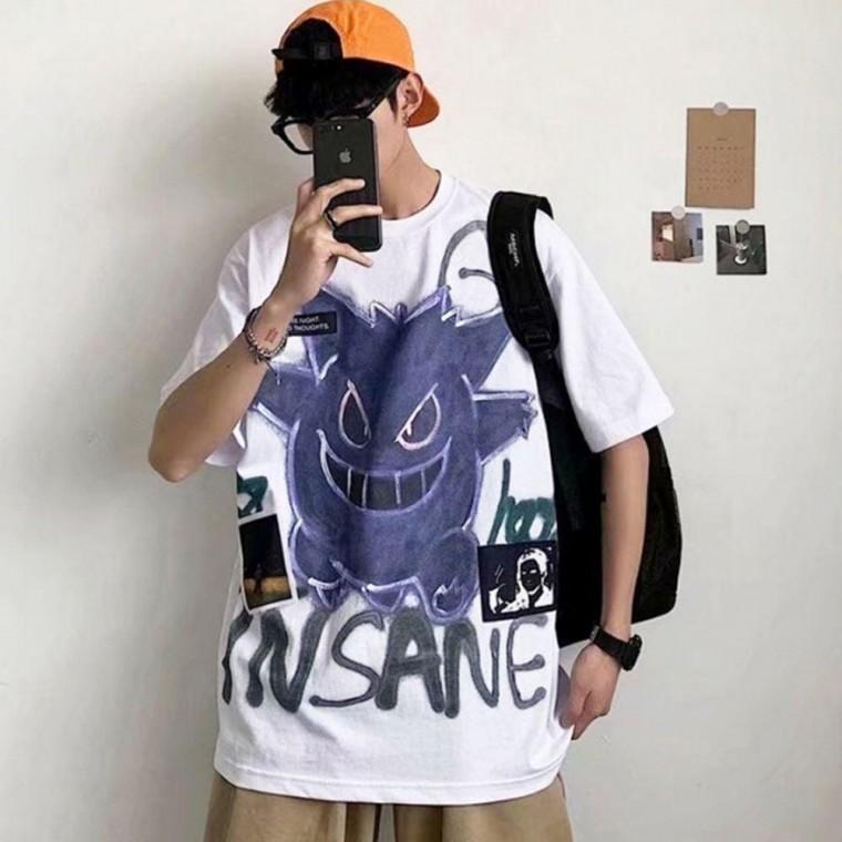 남성 귀여운 일상 스쿨 데일리 프린팅 반팔 티셔츠 흰반팔티 남자 여름 입술넥티 브이넥